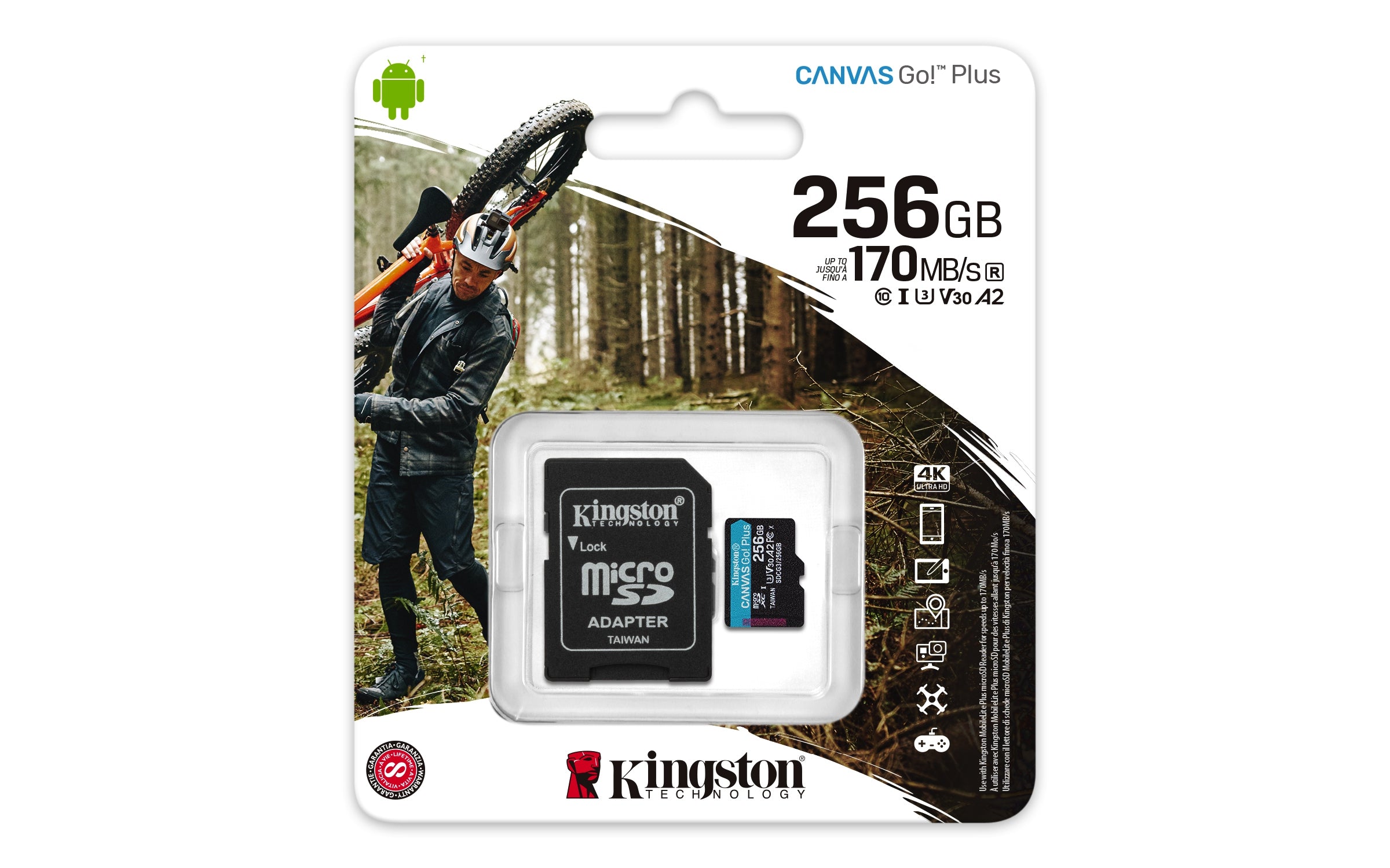 Micro Sd Kingston Technology Canvas Go! Plus Memoria Microsd 256Gb R.170Mb/S W.90Mb/S Cl10 Uhs-I U3 V30 A2