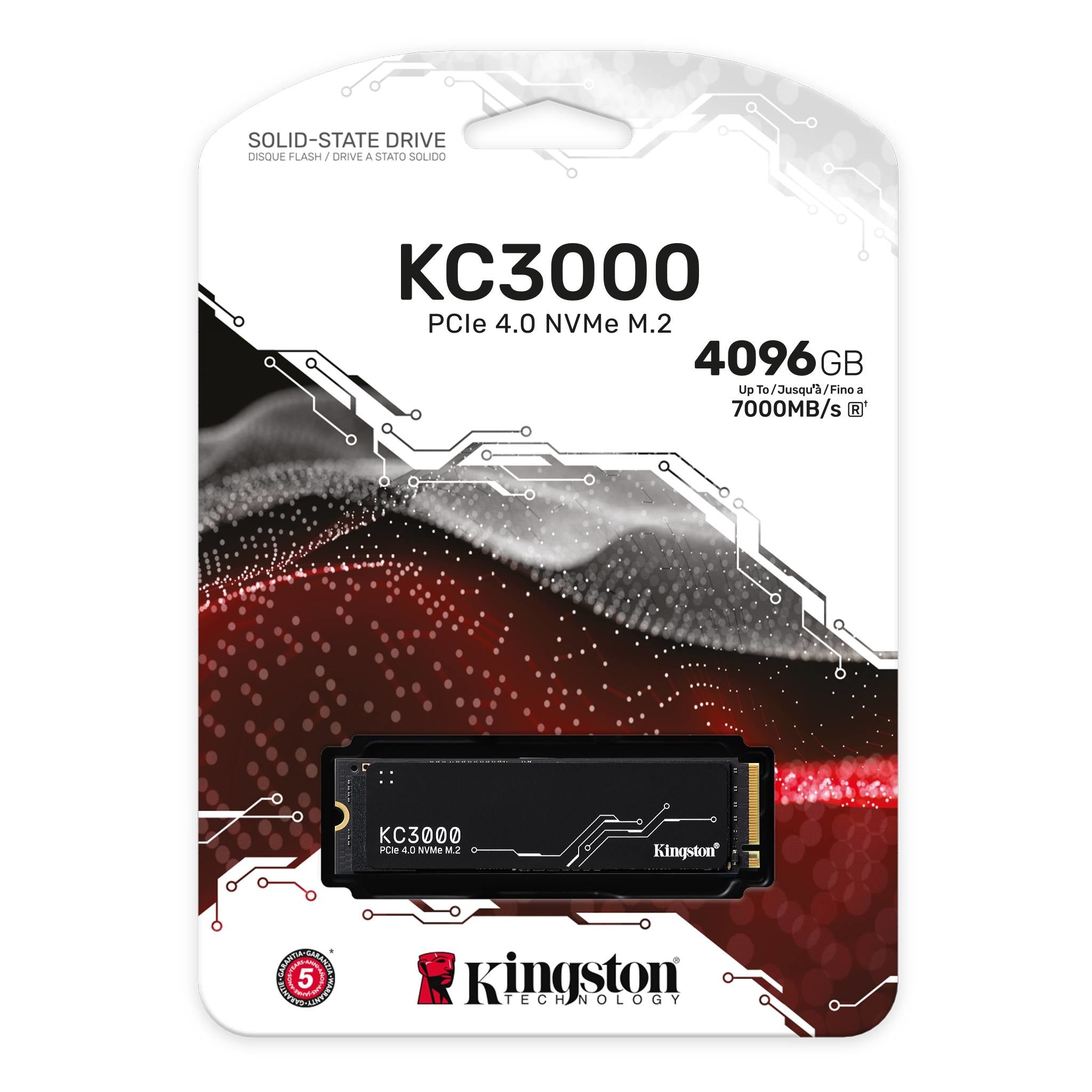 Ssd Kingston Technology Kc3000 Unidad De Estado Solido 4096Gb M.2 2280 Nvme Pcie Gen 4X4 R.7000Mb/S W.7000Mb/S