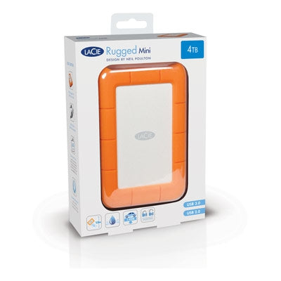 Dd Externo Lacie Rugged Mini 2Tb 2.5 Usb 3.0 Contragolpes, Agua Y Polvo Ip67 Naranja/Plata Windows/Mac