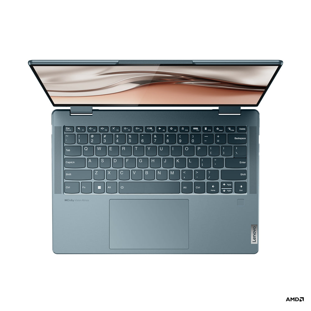 Lenovo Idea Yoga 7 14Arb7/ Amd Ryzen 7 6800U 2.7 Ghz/16 Gb Soldado Lpddr5-6400 Max 16Gb/512Gb Ssd/14 2.2K /Touch/Giro 360°/Teclado Retroiluminado/Color Azul Piedra/Win 11 Home/1 Año En Centro De Serv