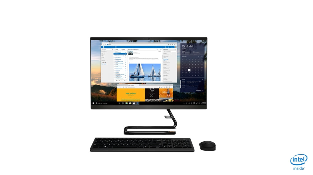 Lenovo Idea Aio/A340-24Igm/Celeron J4025 2.0 Ghz/4Gb Ddr4-2666/1Tb Hd/23.8 Fhd/Wifi/Bt/Color Negocios Negro/Win 10 Home/1 Año En Centro De Servicio