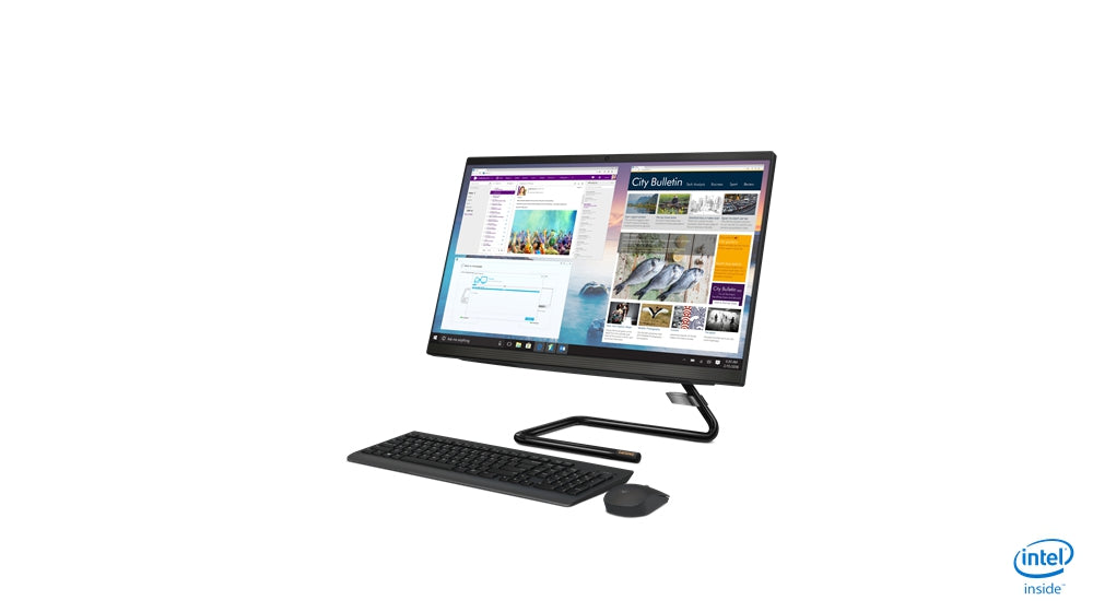 Lenovo Idea Aio/A340-24Igm/Celeron J4025 2.0 Ghz/4Gb Ddr4-2666/1Tb Hd/23.8 Fhd/Wifi/Bt/Color Negocios Negro/Win 10 Home/1 Año En Centro De Servicio