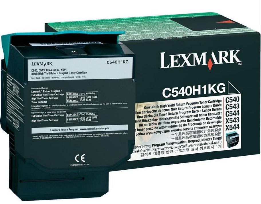 Tóner Lexmark C540H1Kg Cartucho 2500 Páginas Negro Laser