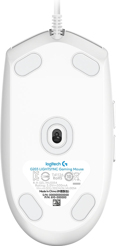 Mouse Logitech G203 Usb Juego 200-8.000 Dpi Color Blanco