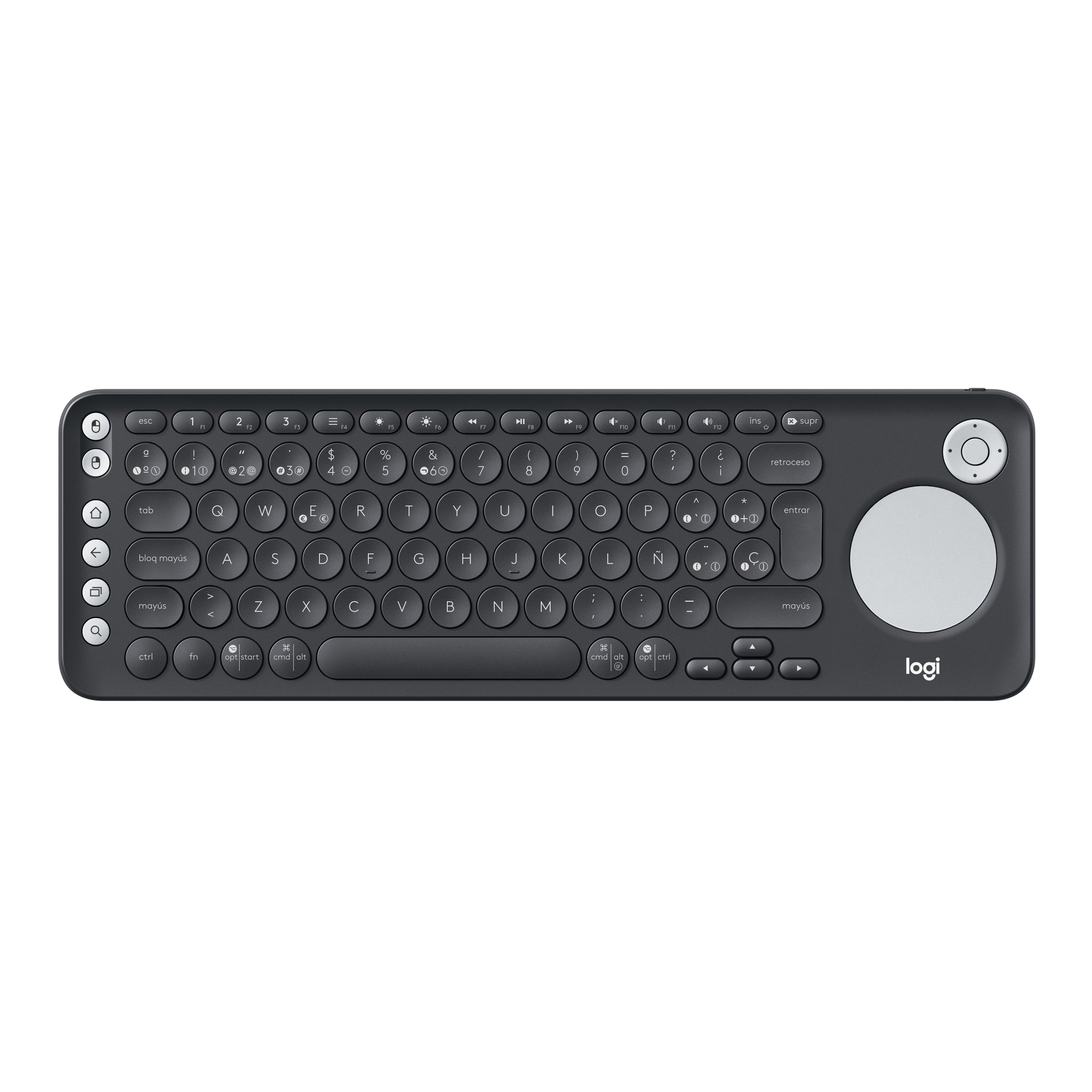 Teclado Logitech K600 Tv Negro Con Touchpad Smart Tv/Pc/Tablet (920-00