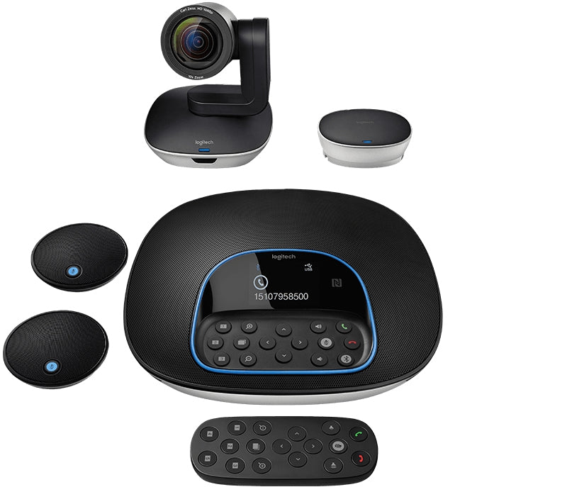 Logitech Group, Sistema De Videoconferencia Full Hd, Manos Libres, Para Salas De Reuniones Medianas Y Grandes