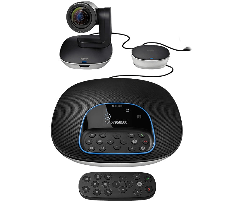 Logitech Group, Sistema De Videoconferencia Full Hd, Manos Libres, Para Salas De Reuniones Medianas Y Grandes