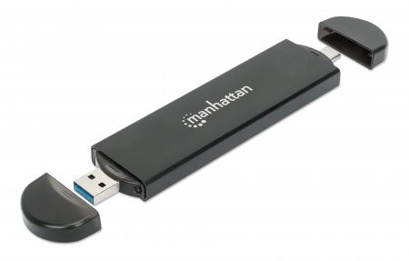 Gabinete Usb A Sdd Manhattan 130639 M.2 Nvme Y Sata Conector Usb-C Usb-A Integrado Para Una Conexión De Host Versátil.