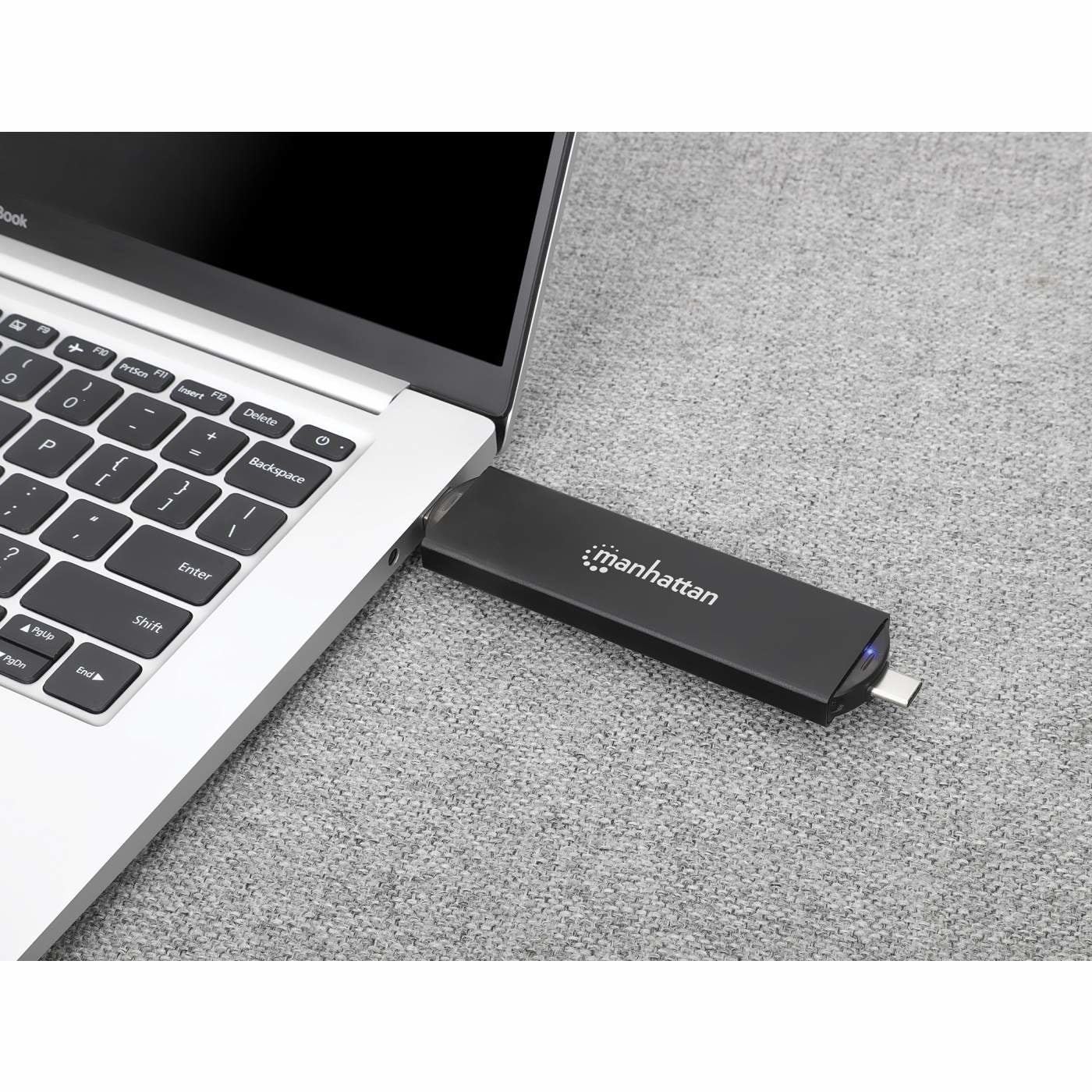 Gabinete Usb A Sdd Manhattan 130639 M.2 Nvme Y Sata Conector Usb-C Usb-A Integrado Para Una Conexión De Host Versátil.