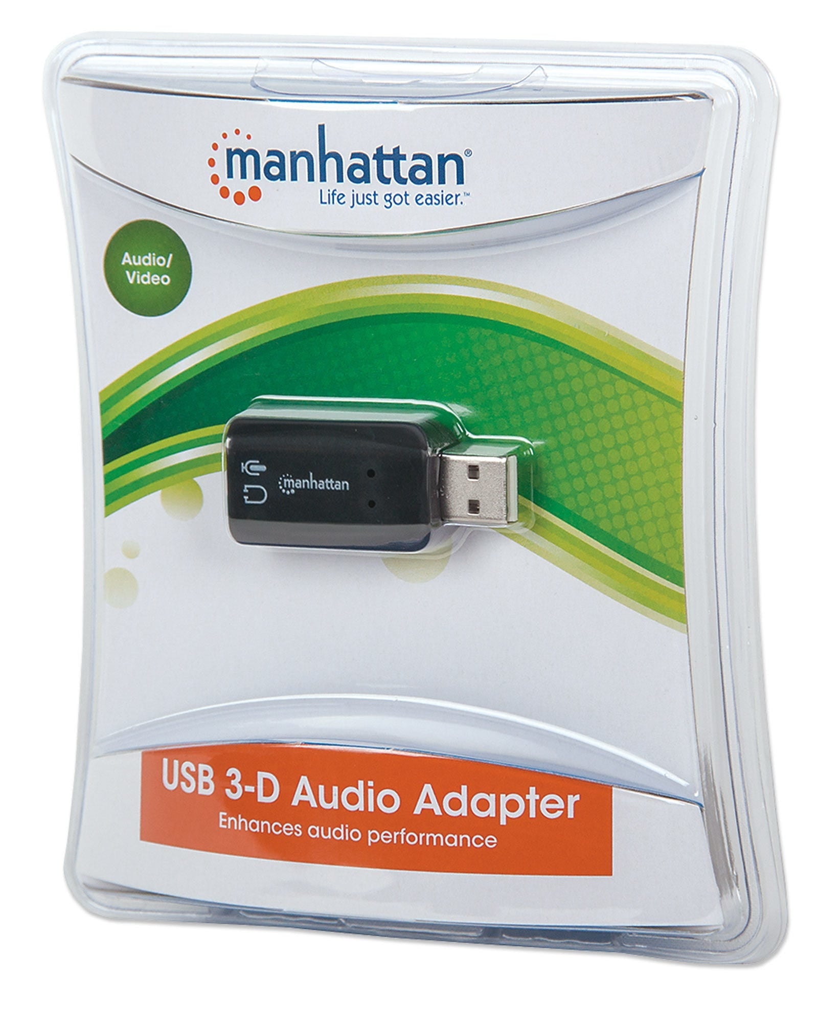 Adaptador De Audio Manhattan 150859 3-D Usb Alta Velocidad; Mejoran El Acceso Y La Calidad Del Audio.