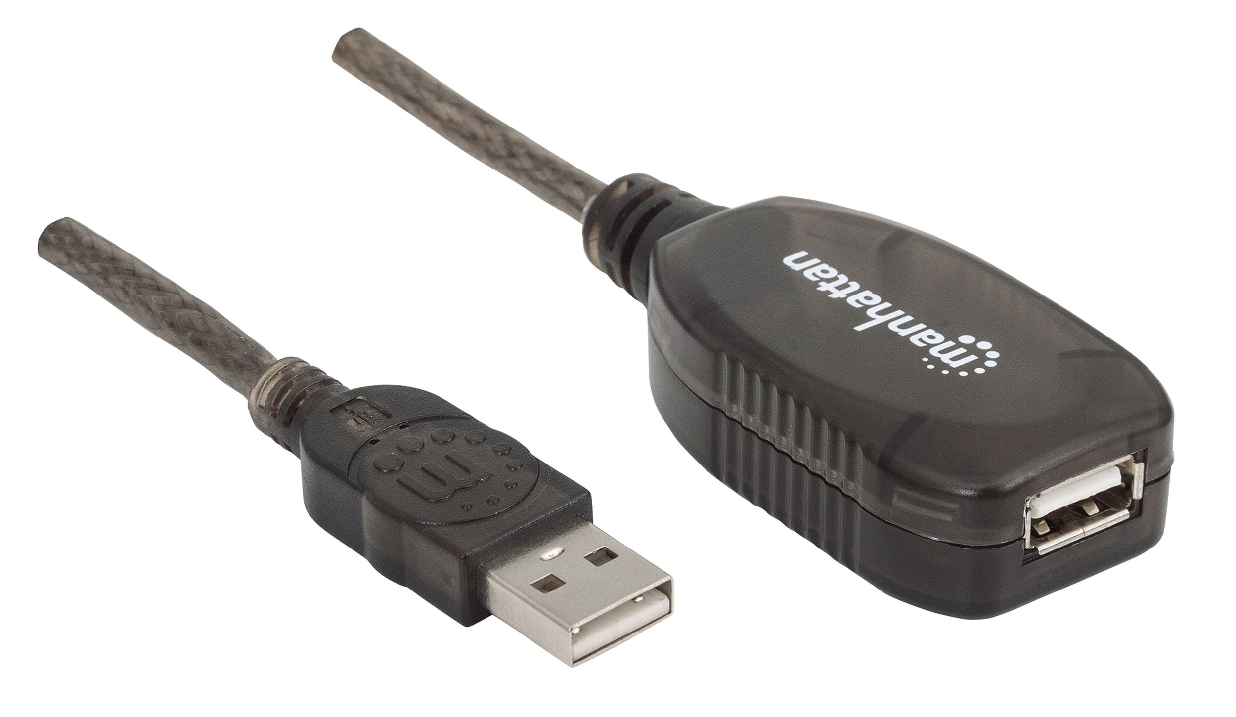 Cable Usb Manhattan 150958 De Extensión Activa Alta Velocidad Usba Macho/ Hembra 20M Con Repetidor Incluido.