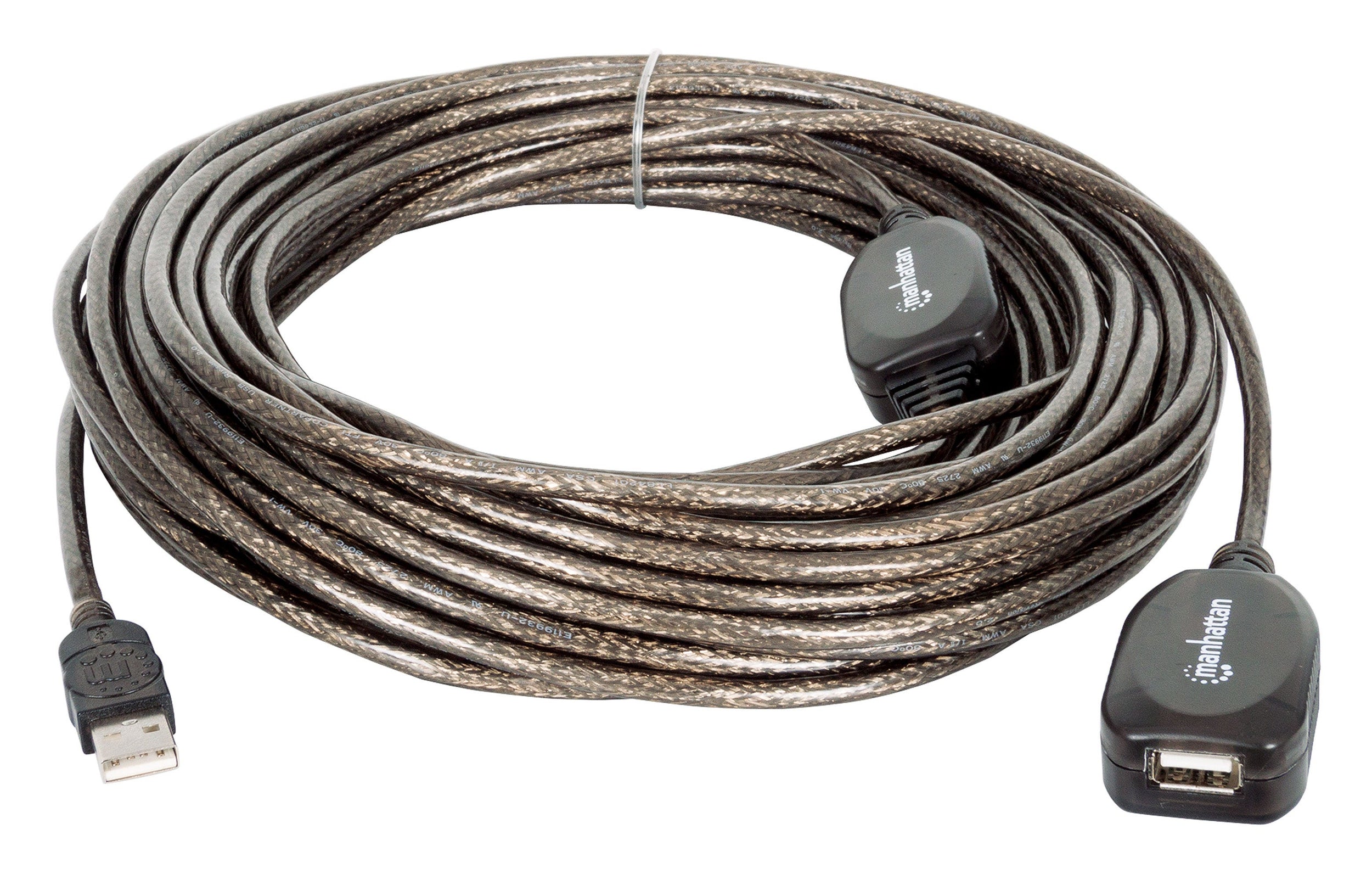 Cable Usb Manhattan 150958 De Extensión Activa Alta Velocidad Usba Macho/ Hembra 20M Con Repetidor Incluido.