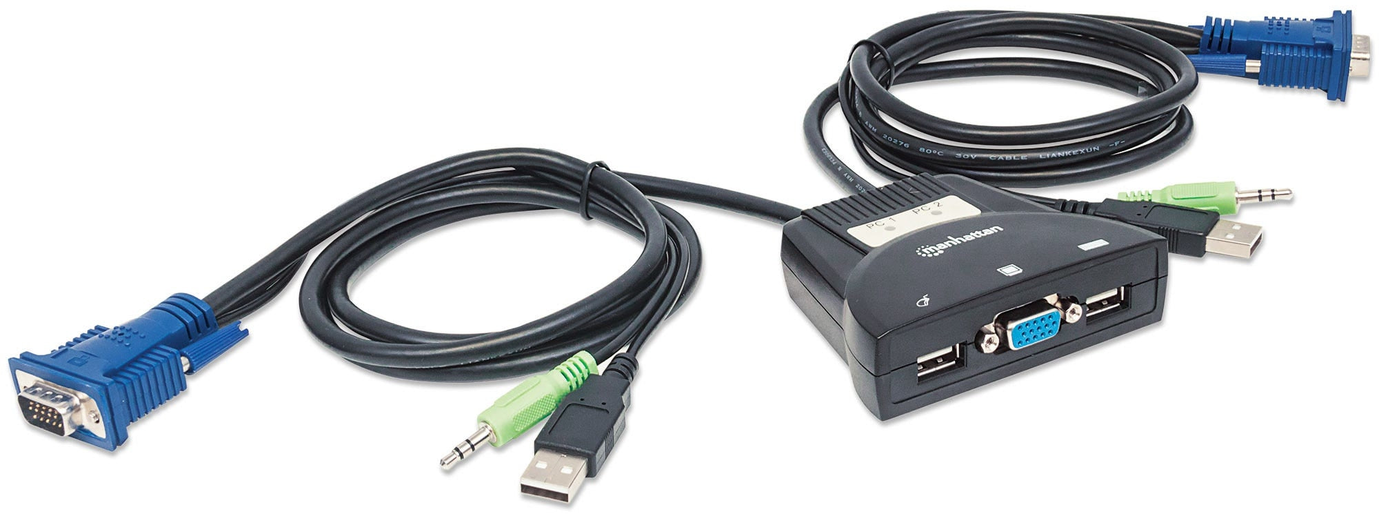 Cable Kvm Manhattan 151245 Mini Switch De Puertos Usb Con Soporte Audio