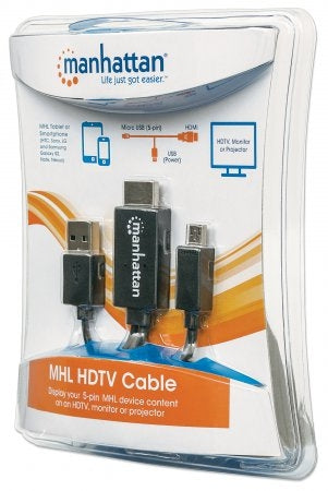 Cable Mhl Manhattan De Micro Usb A Hdmi Con Usb-Ap/Alimentacion 151498