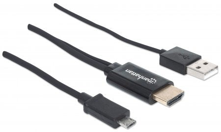 Cable Mhl Manhattan De Micro Usb A Hdmi Con Usb-Ap/Alimentacion 151498