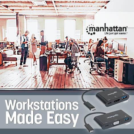 Convertidor Usb A Hdmi Manhattan 152037 Docking Station Tipo-C Superspeed 3.1 Macho Tipo-A Y Hembras