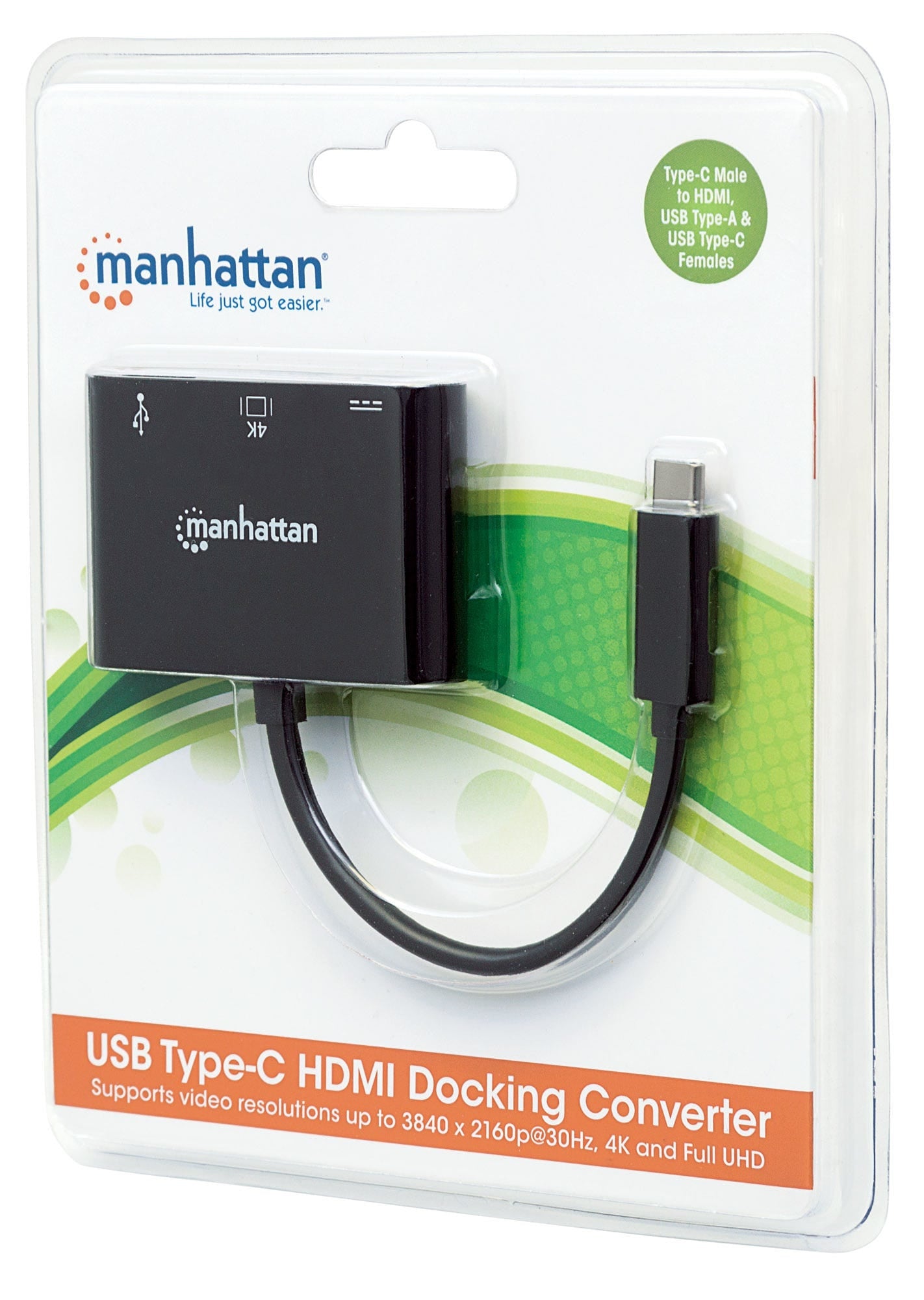 Convertidor Usb A Hdmi Manhattan 152037 Docking Station Tipo-C Superspeed 3.1 Macho Tipo-A Y Hembras