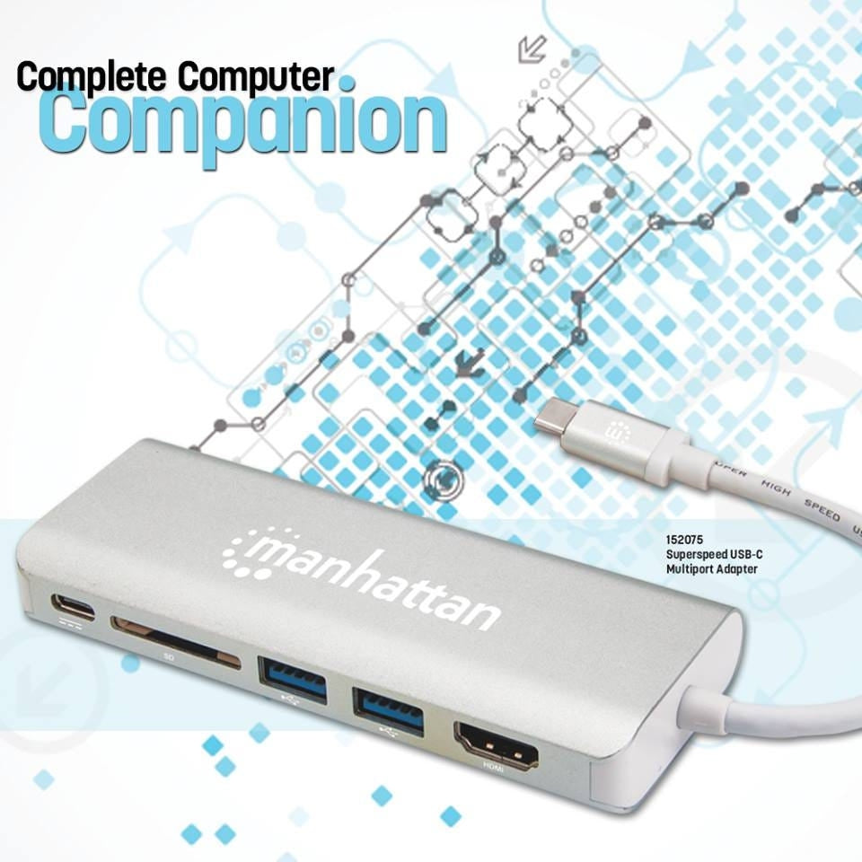 Estacion Docking Usb Tipo-C 6 En 1 Manhattan 152075