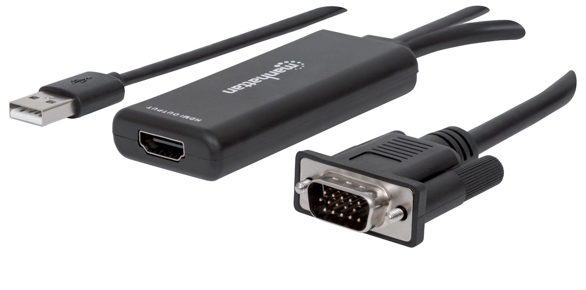 Convertidor Vga+Audio Hdmi Manhattan 152426 De Y Usb Convierte Video Análogo Una Señal Digital