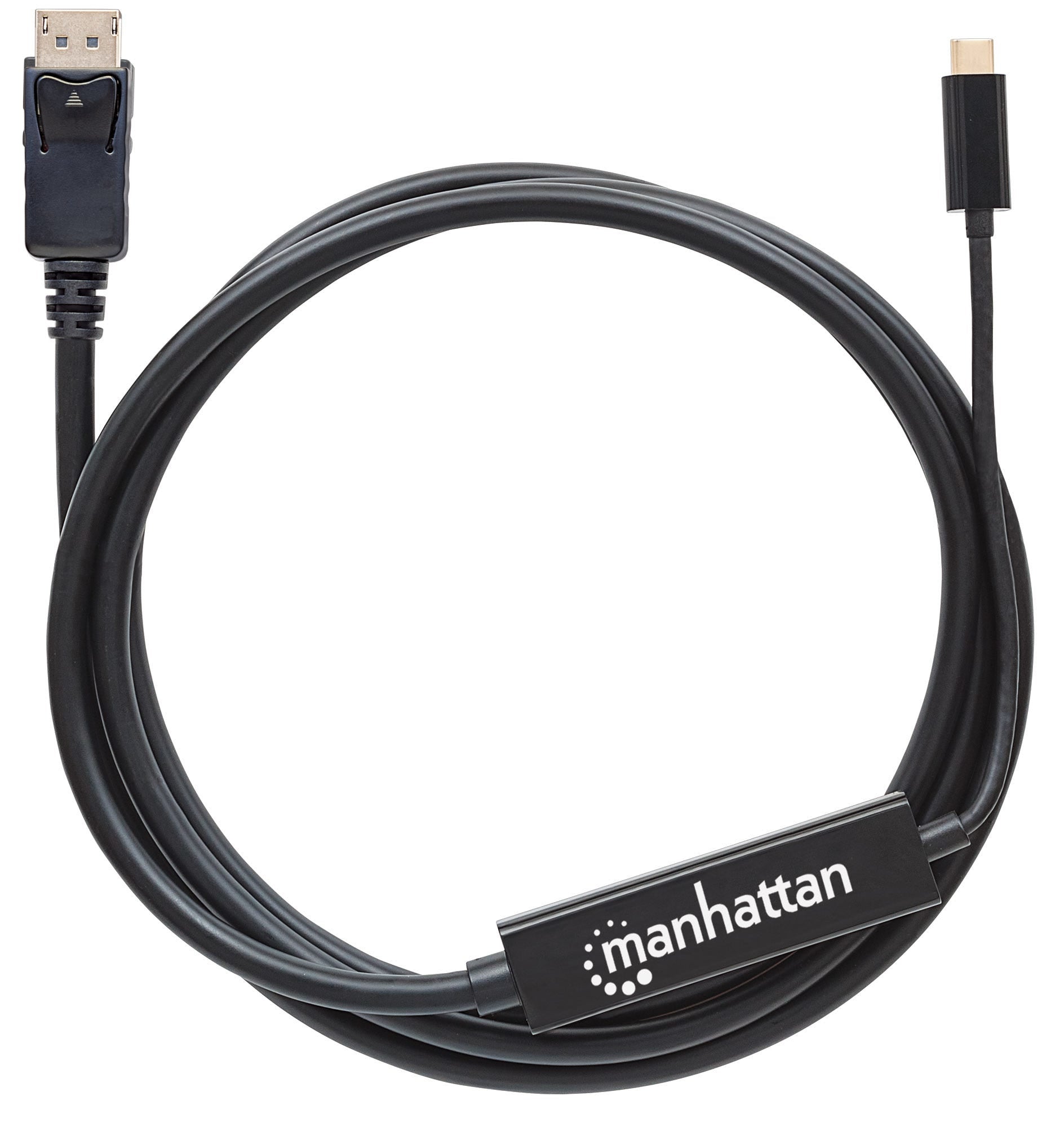 Cable Usb Manhattan 152464 Adaptador Usb-C Displayport Conecta Fácilmente Un Dispositivo Modo Dp Alt Una Pantalla 2M Color Negro.