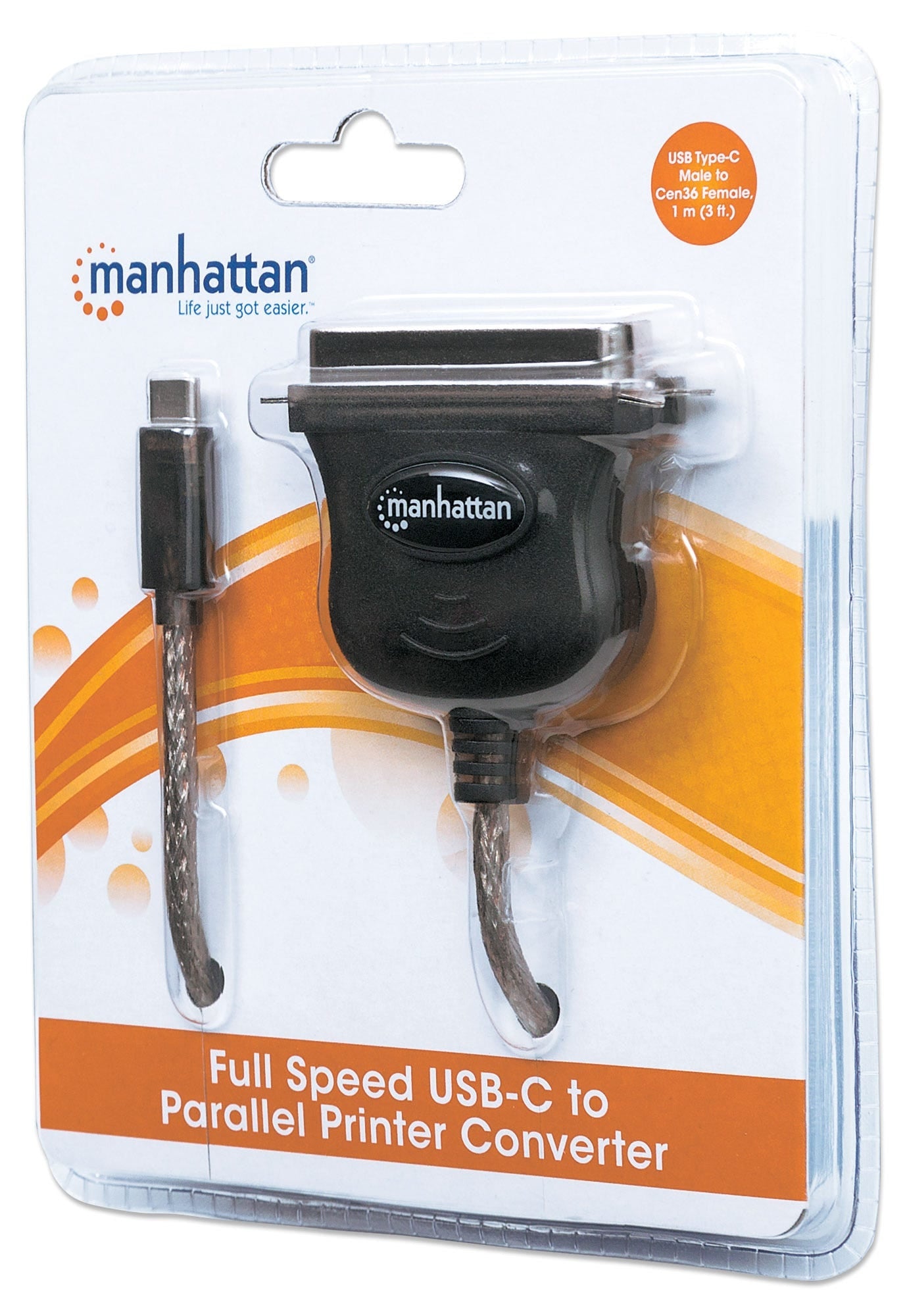 Convertidor Manhattan Usb C A Paralelo Cen36 M-M 1.0M Impresora 152525