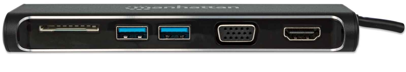 Docking 4-1 Manhattan Usb-C A Hdmi Vga 2 Usb 3.1  Lector Tarjetas Sd M-H