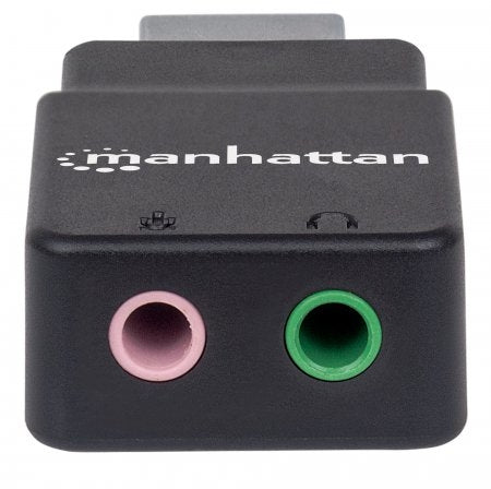 Convertidor Usb A Audio Manhattan 152754 Adaptador Usb-A Puertos De 3.5 Mm Para Entrada Micrófono Y Salida Soporta Sonido Estereo 2.1