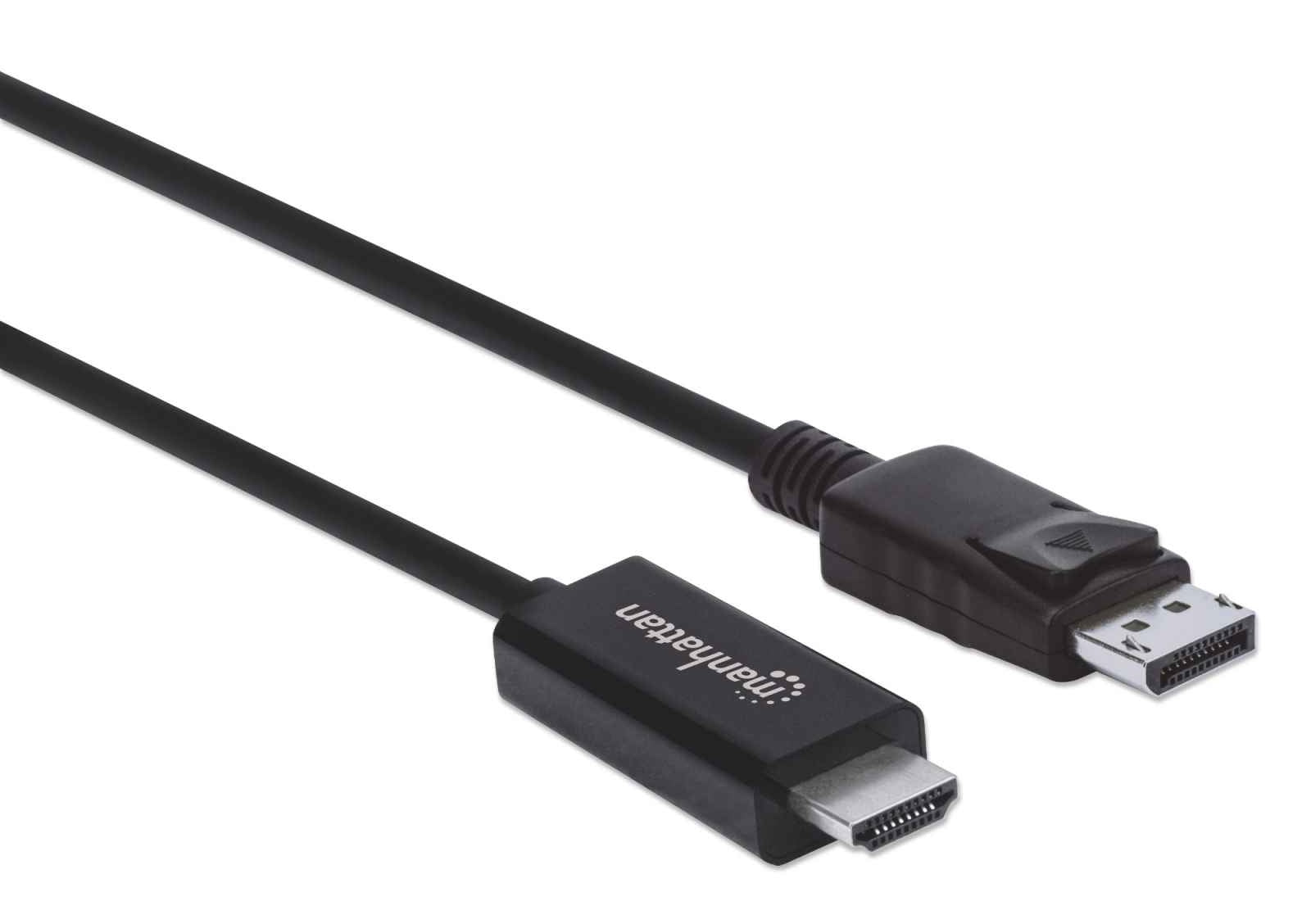 Cable Displayport A Hdmi 4K Manhattan 153201 Conector Macho Dp Longitud 1.8 Color Negro.