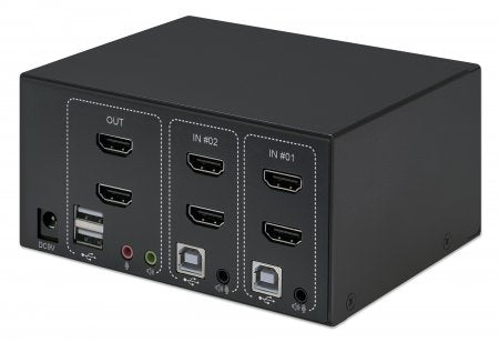 Mux Kvm Manhattan Hdmi 2 Ptos Para 2 Monitores 4K@30Hz 153522