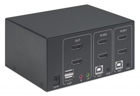 Mux Kvm Manhattan Hdmi 2 Ptos Para 2 Monitores 4K@30Hz 153522