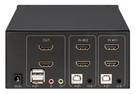 Mux Kvm Manhattan Hdmi 2 Ptos Para 2 Monitores 4K@30Hz 153522