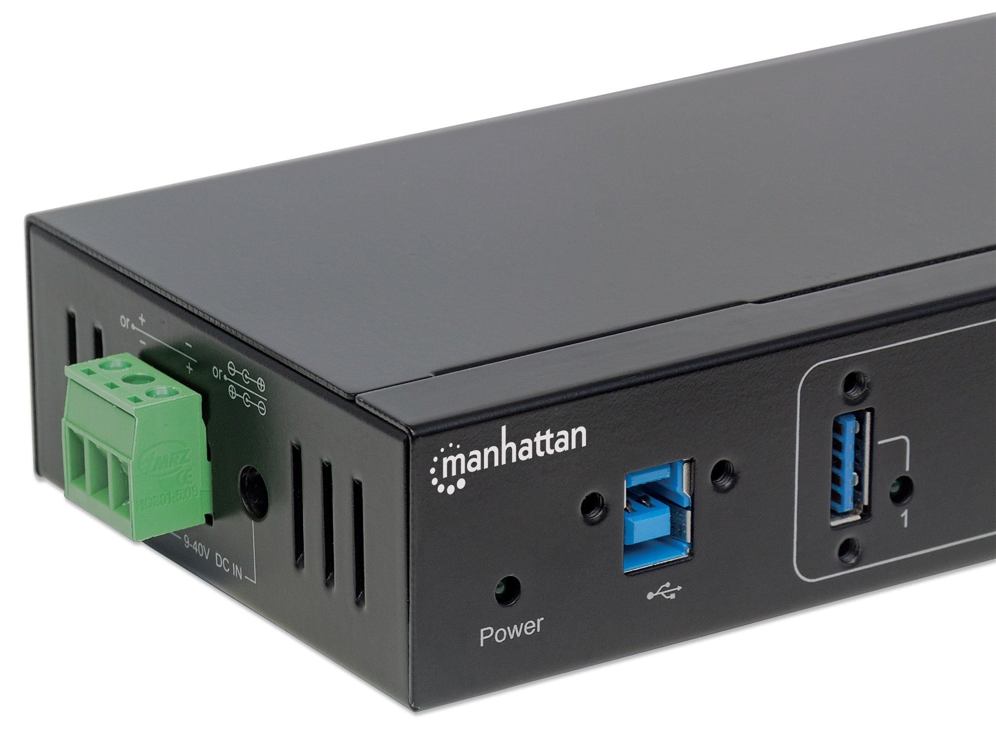 Hub Industrial Manhattan Usb 3.0 De 4 Puertos 5000 Mbit/S Negro