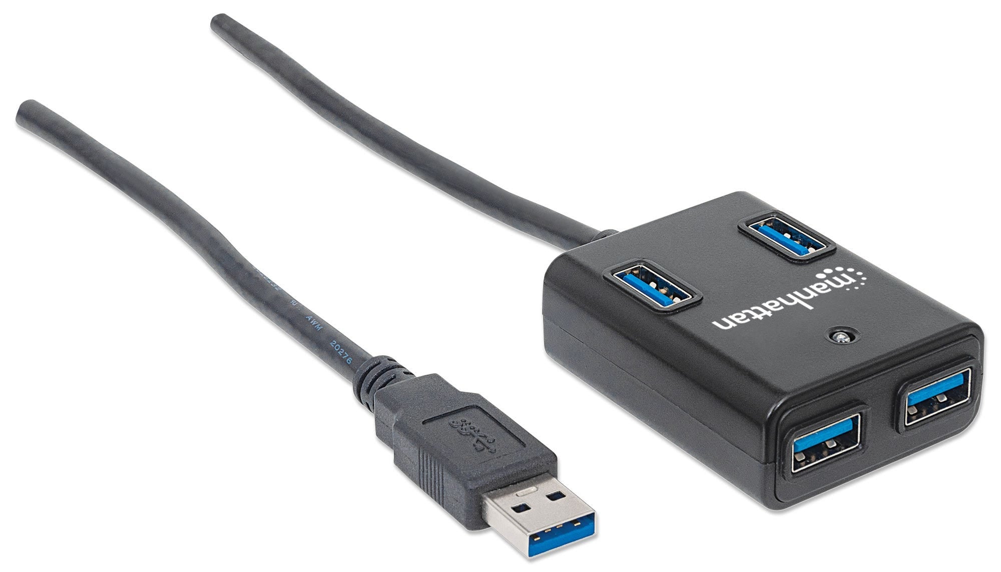 Hub Usb Manhattan 162296 3.0 De Supervelocidad Hasta 5 Gbps Capacidad Carga 0.9 A