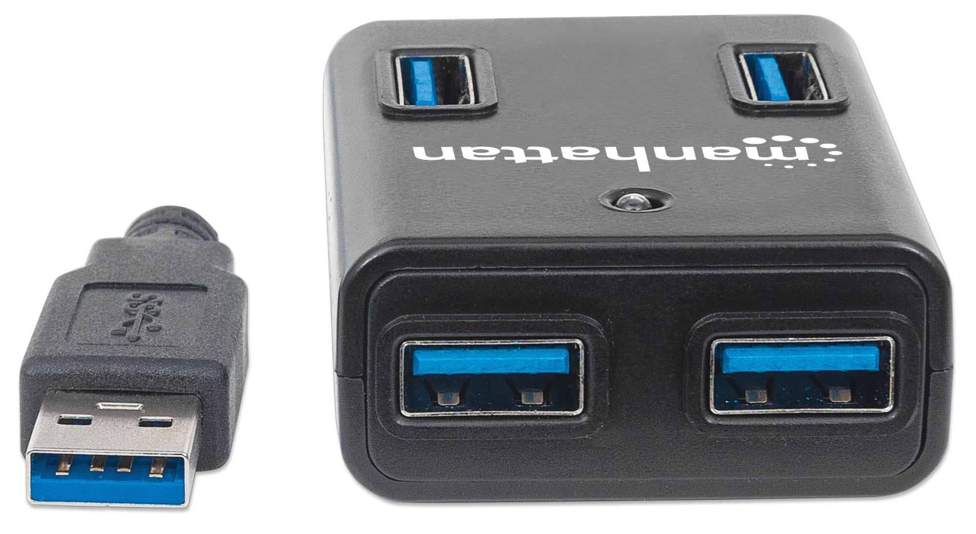 Hub Usb Manhattan 162296 3.0 De Supervelocidad Hasta 5 Gbps Capacidad Carga 0.9 A