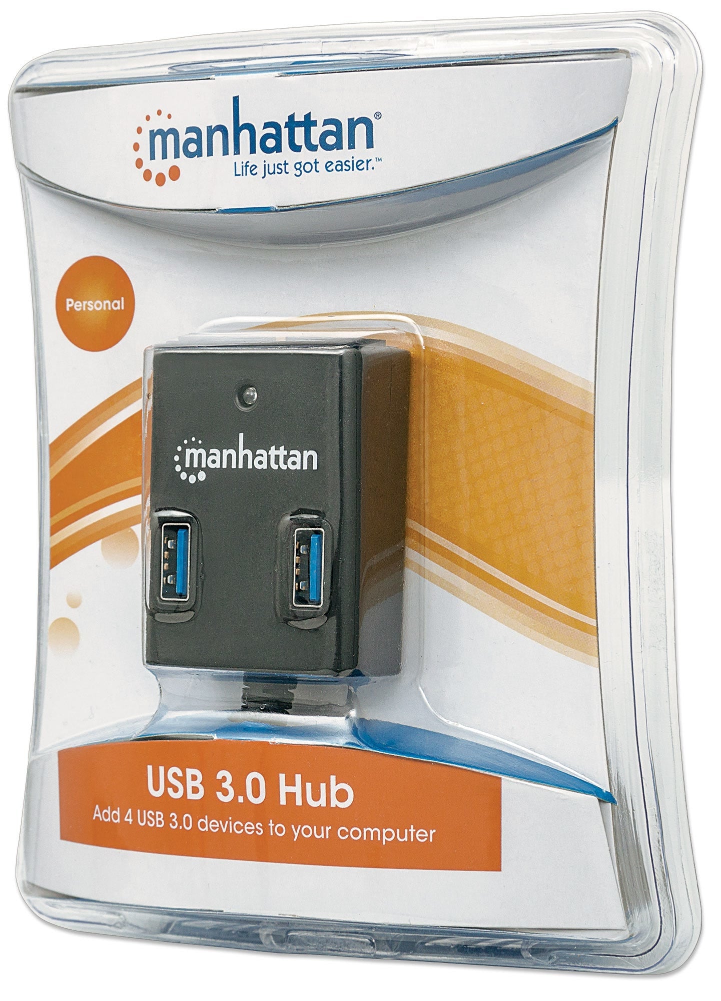 Hub Usb Manhattan 162296 3.0 De Supervelocidad Hasta 5 Gbps Capacidad Carga 0.9 A