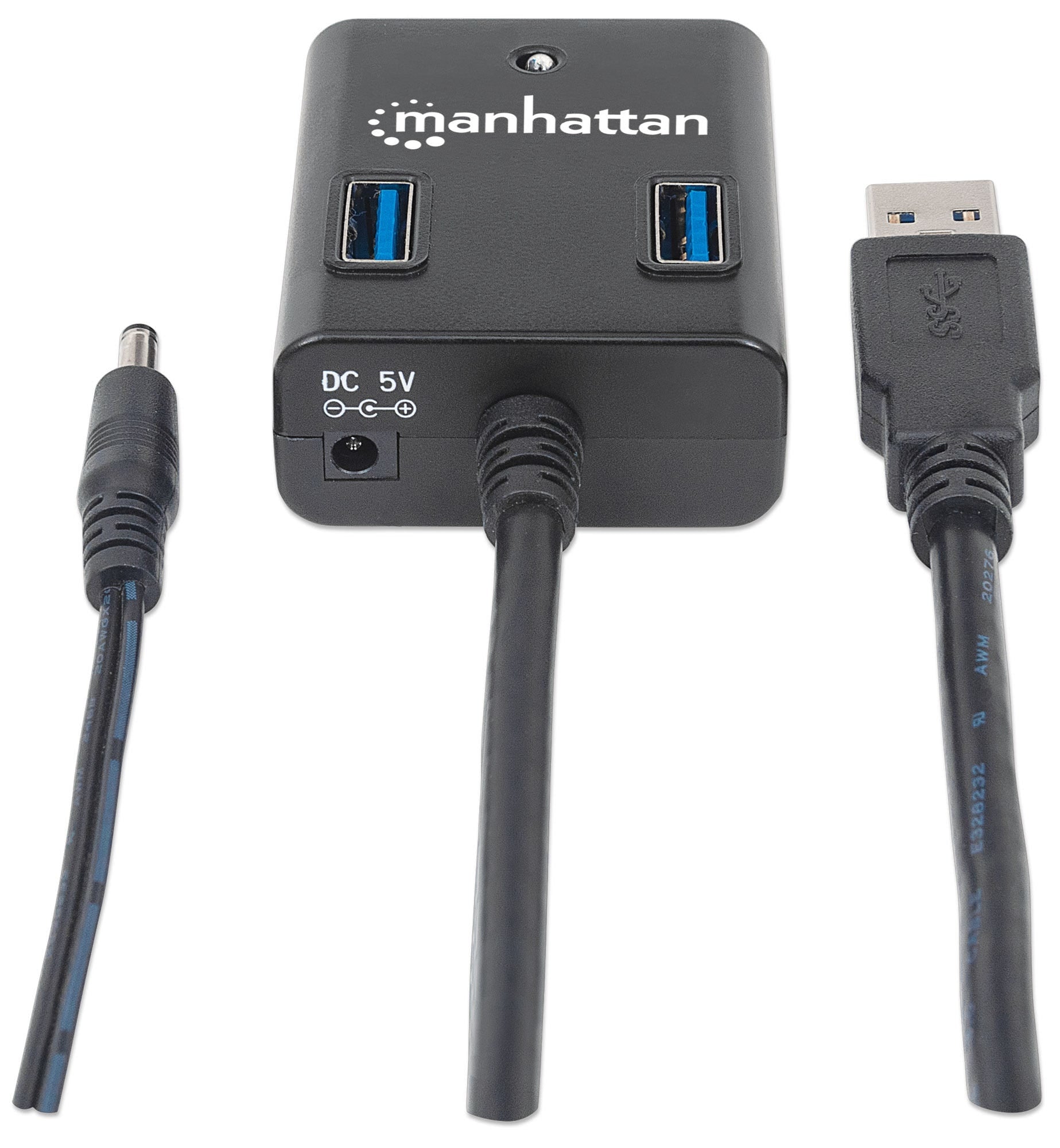 Hub Usb Manhattan 162302 3.0 De Supervelocidad Incluyte Fuente Ac.