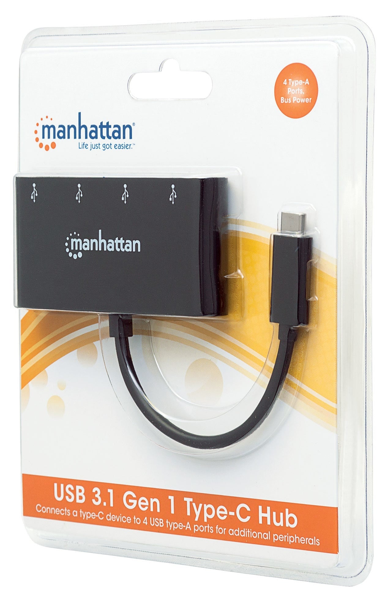 Hub Usb Manhattan 162746 Usb-C 3.2 Gen Macho A Cuatro Usb-A Hembra Superspeed 5 Gbps