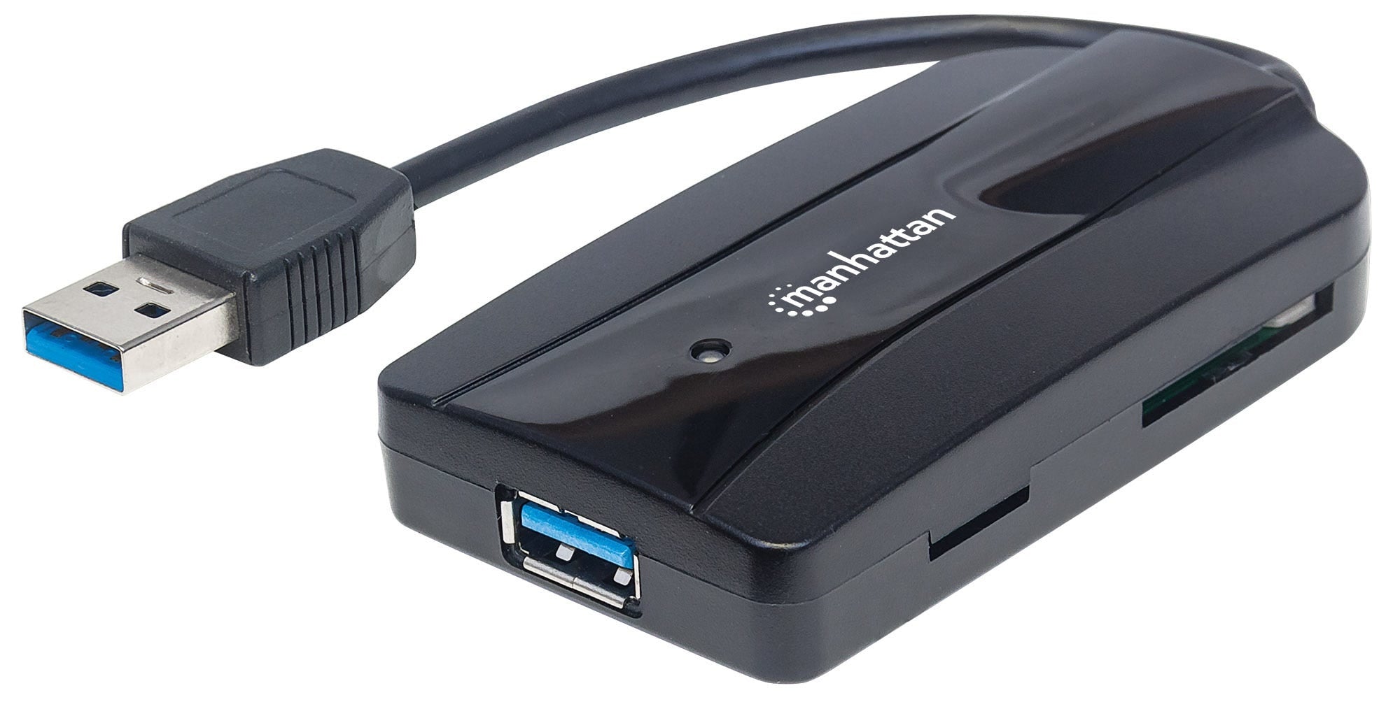 Hub Manhattan Usb 3.0 Superspeed Y Lector/Grabador De Tarjetas 163590