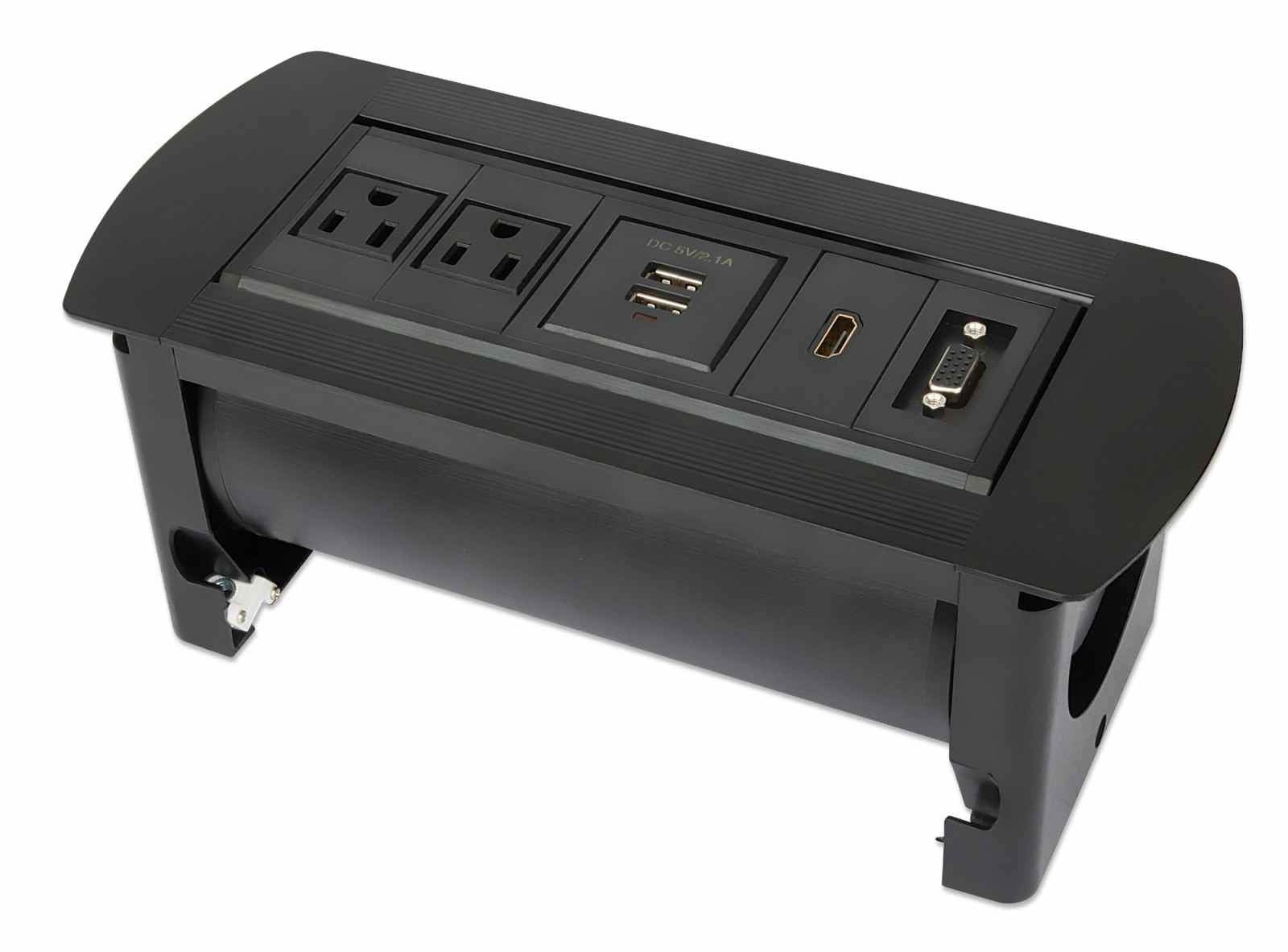 Caja De Mesa Manhattan Conexiones, Ac2, Usb2, Hdmi1, Vga1, 164832