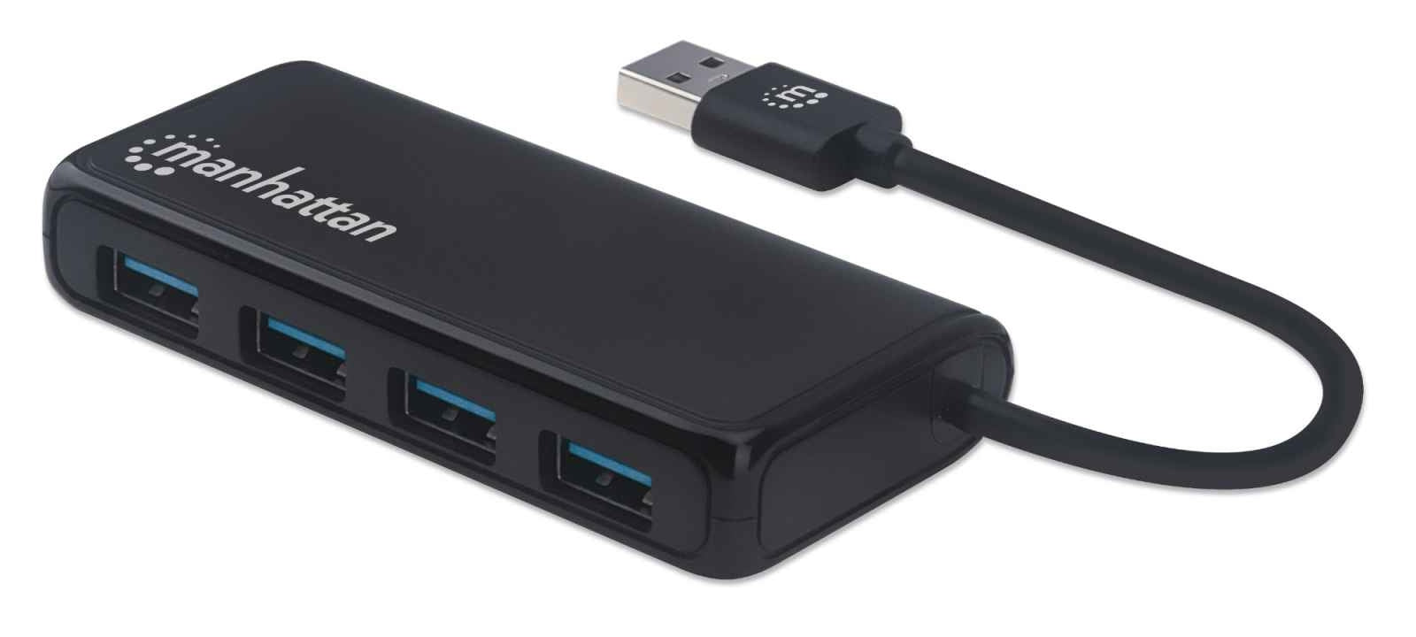 Conector Múltiple De 4 Puertos Para Usb Manhattan 164900 Hub 3.2 Gen Usb-A 1. Alimentación Por Bus No Es Necesaria Una Fuente Externa.