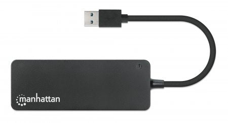 Hub Manhattan 168403 Usb-A Macho 7 Hembra De Alta Velocidad 5 Gbps Alimentado Por Bus Negro