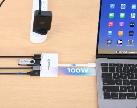 Hub Usb-C Manhattan 168434 3.2 Gen De Puertos Con Suministro Energia