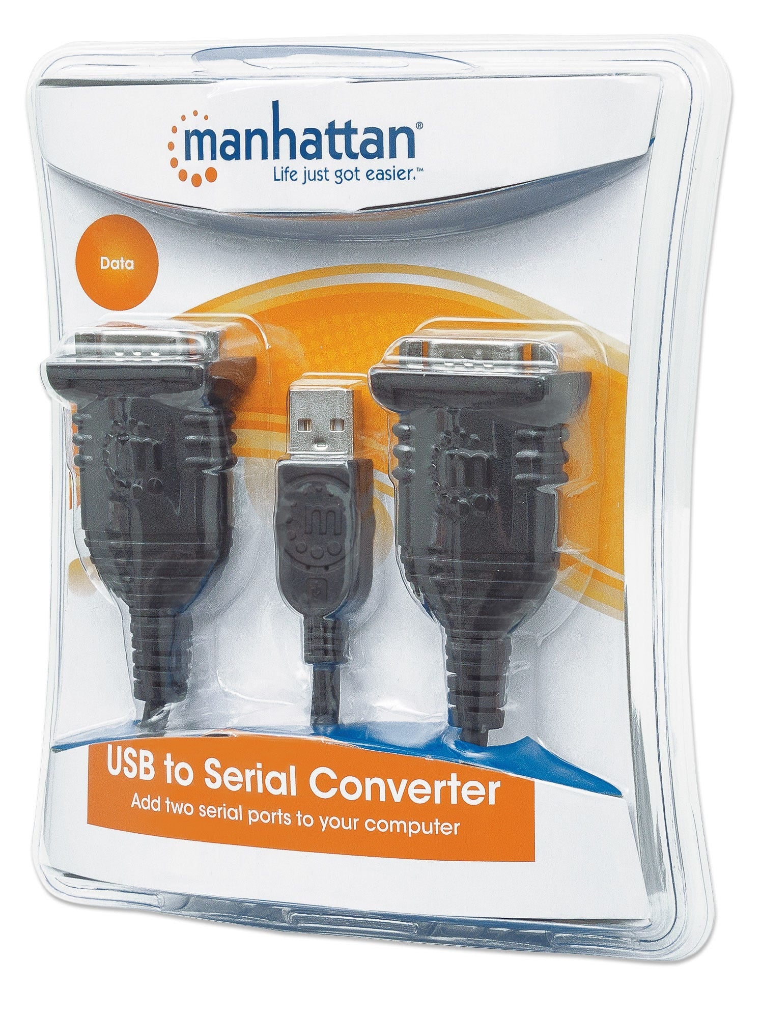 Convertidor Manhattan Usb A Serial Doble Db9 Macho 174947