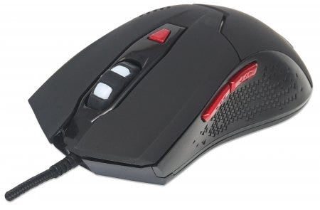 Mouse Optico Gaming Negro Dpi Ajustables Luz Led Manhattan 176071