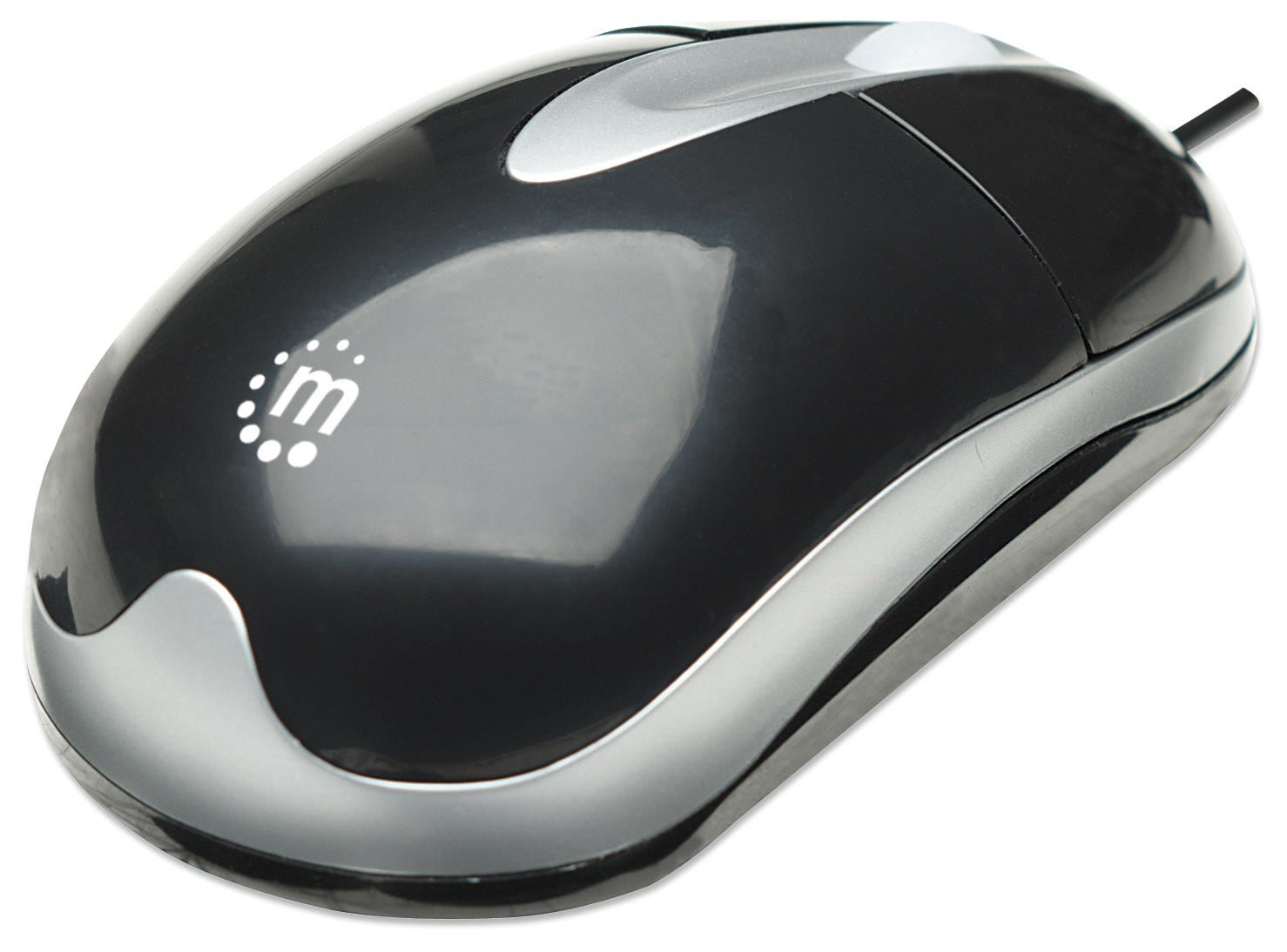 Mouse Manhattan Mh3 177016 Optico Economico Básico De Botones Con Rueda Desplazamiento Color Negro/Plata Y Años Garantia.