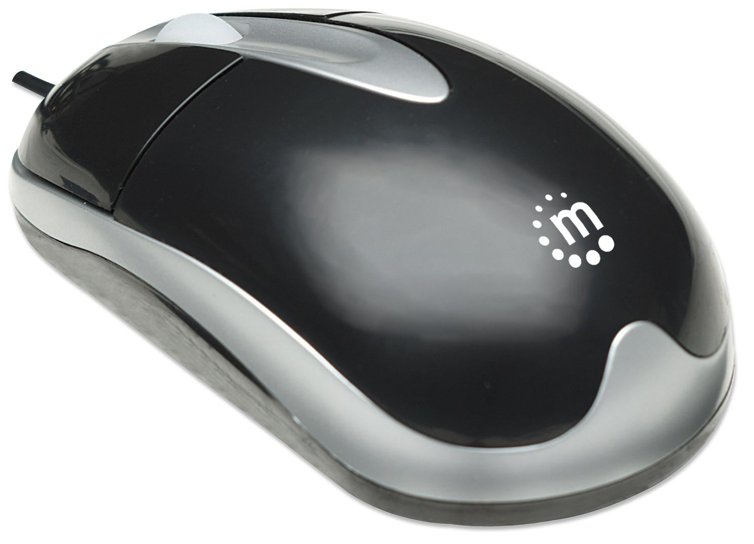 Mouse Manhattan Mh3 177016 Optico Economico Básico De Botones Con Rueda Desplazamiento Color Negro/Plata Y Años Garantia.