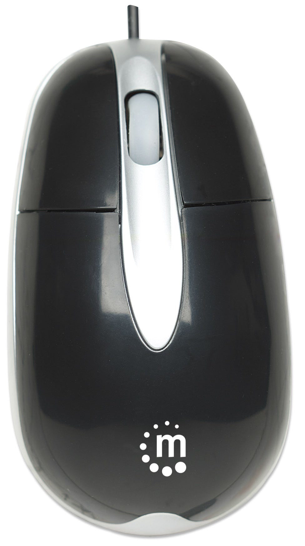 Mouse Manhattan Mh3 177016 Optico Economico Básico De Botones Con Rueda Desplazamiento Color Negro/Plata Y Años Garantia.