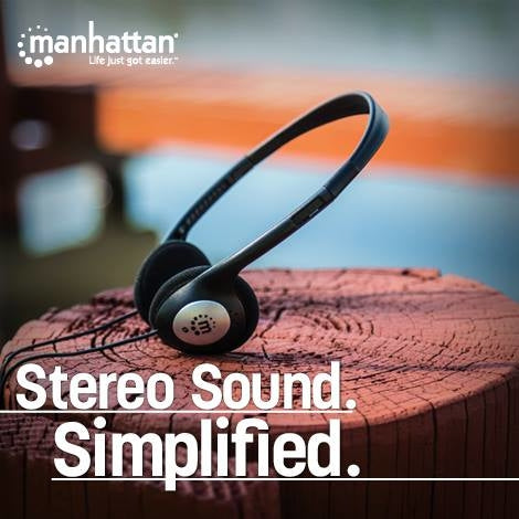Audífonos Manhattan 177481 Estéreo Con Cubierta Acolchada Para Los Oídos Cable De1.8M Largo Y 3 Años Garantia.