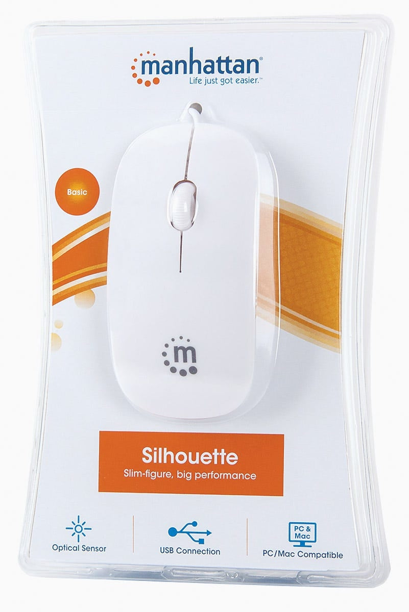 Mouse Manhattan 177627 Color Blanco 3 Botones Usb Óptico 1000 Dpi