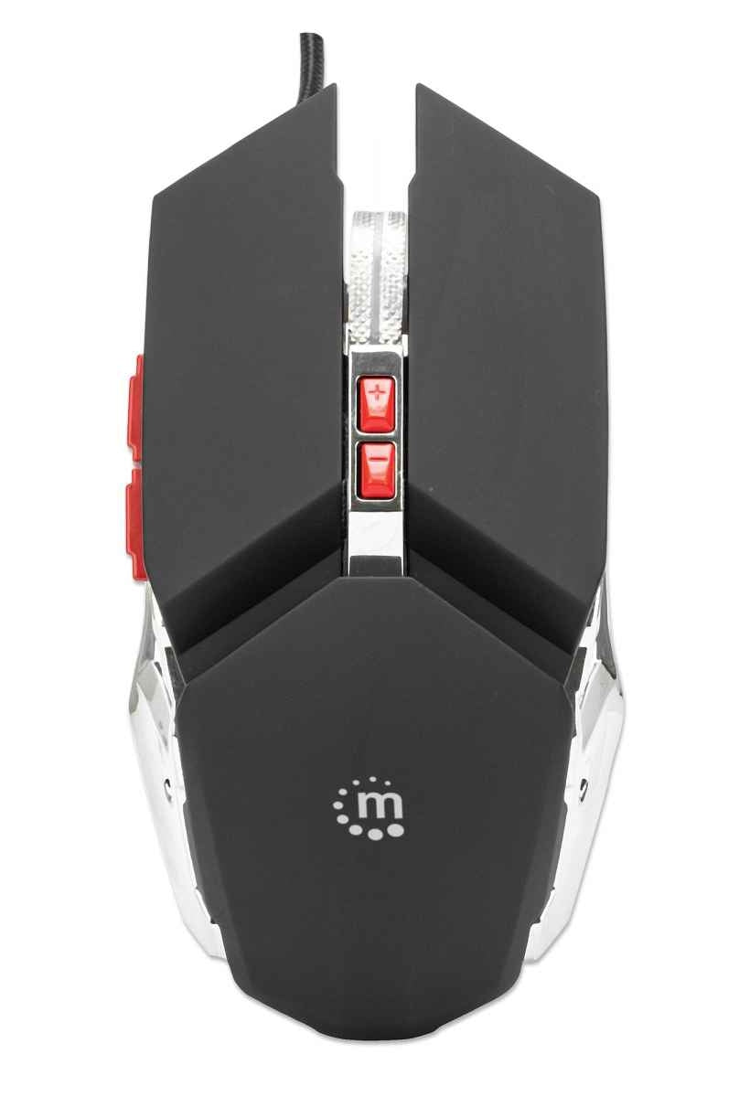 Mouse Óptico Gaming Negro Con Cable Usb-A, Siete Botones Con Rueda De Desplazamiento, Iluminación Led De Colores